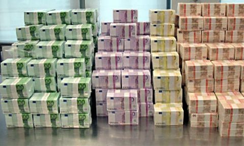 euro, geld, berg, miljoenen